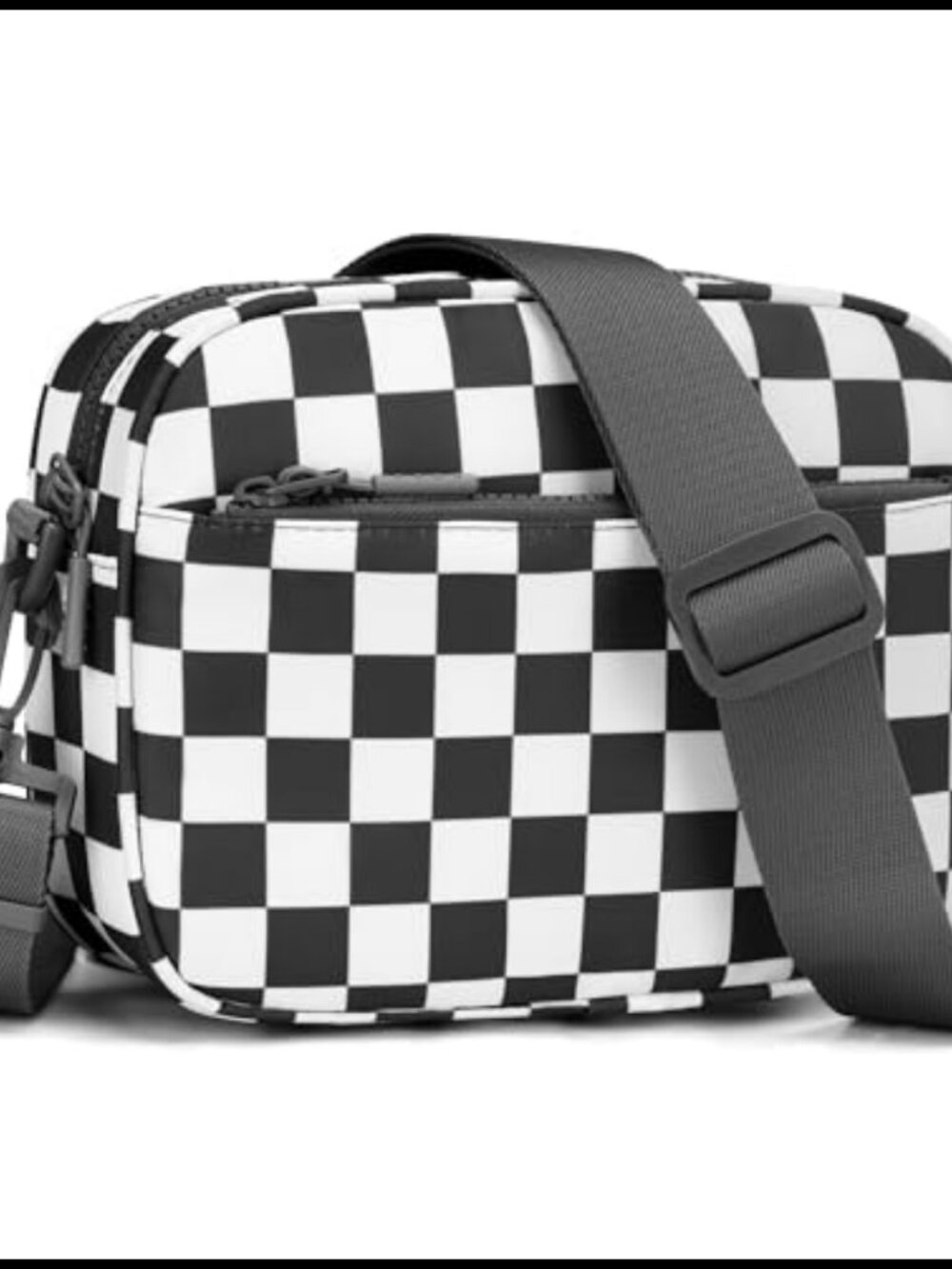 Small Checkered Crossbody Bag Women Cute Nylon Purse Trendy Shoulder Handbag
